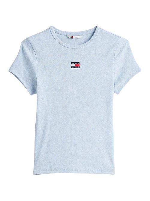 T-shirt slim costine azzurra Tommy Jeans | DW0DW20463DSC